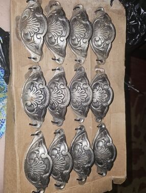 12 Victorian-style, cast iron furniture drawer pulls/ Cup Pulls